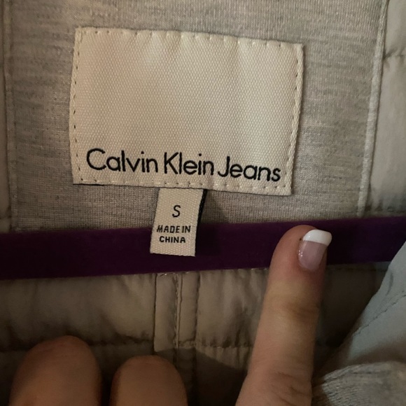 Cream/Gray colored Calvin Klein Jacket - Picture 5 of 7